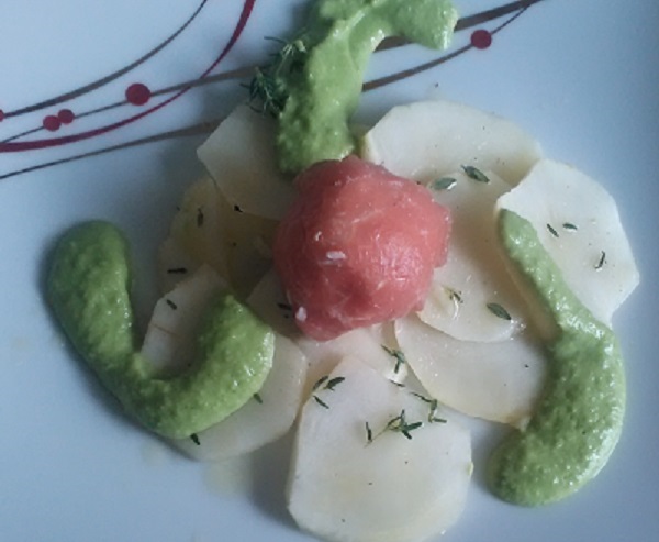 Salade de carpaccio de topinambour